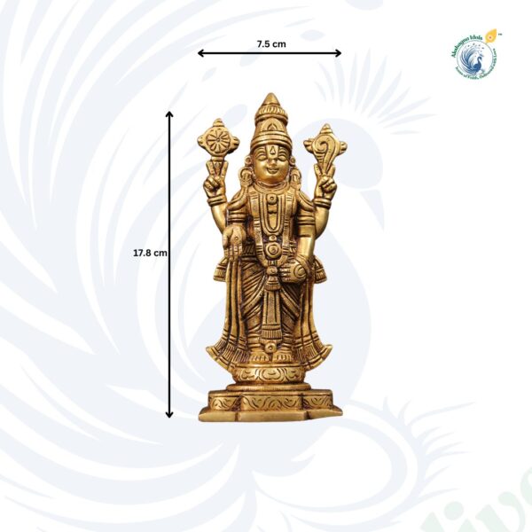 Handcrafted Brass Lord Vishnu Statue – Divine Energy & Spiritual Grace | 17.8 cm