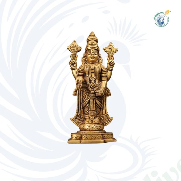 Handcrafted Brass Lord Vishnu Statue – Divine Energy & Spiritual Grace | 17.8 cm - Image 2