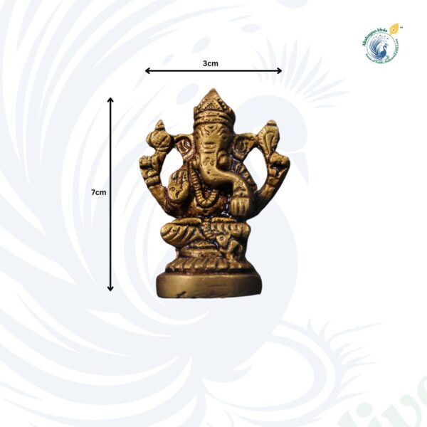 Brass Lord Ganesha Mini Idol - Image 2