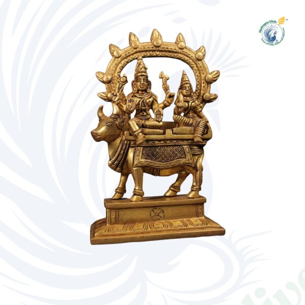 Shiva Parvati on Nandi Brass Idol – Divine Blessings in Exquisite Craftsmanship