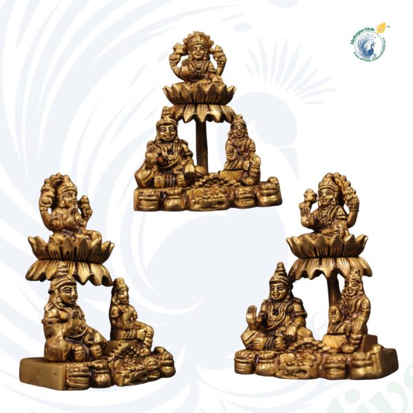 Brass Lord Kubera & Goddess Lakshmi Idol Set – A Symbol of Wealth, Prosperity & Abundance - Image 2