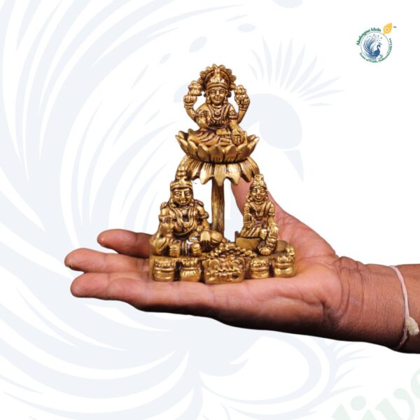 Brass Lord Kubera & Goddess Lakshmi Idol Set – A Symbol of Wealth, Prosperity & Abundance - Image 5