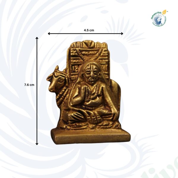 Divine Brass Sri Raghavendra Swamy Idol – Handcrafted Spiritual Statue - Image 2