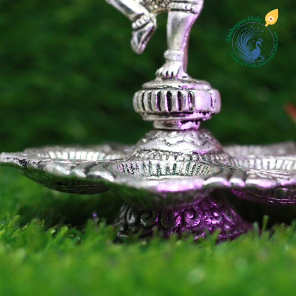 German Silver Dancing Ganesha Diya – A Blend of Devotion and Elegance - Image 6