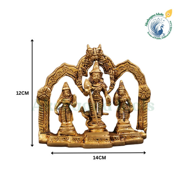 Divine Brass Lord Murugan with Valli & Deivanai Idol – Symbol of Victory & Protection - Image 2