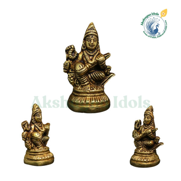 Divine Brass Saraswati Idol – The Goddess of Wisdom & Arts - Image 3