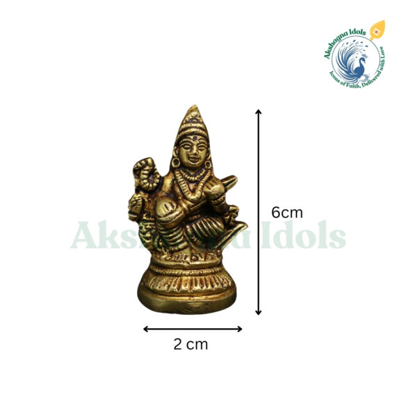 Divine Brass Saraswati Idol – The Goddess of Wisdom & Arts - Image 4