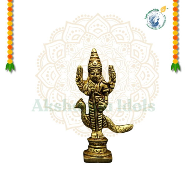 Brass Kartikeya on Peacock – The Warrior God of Courage & Success