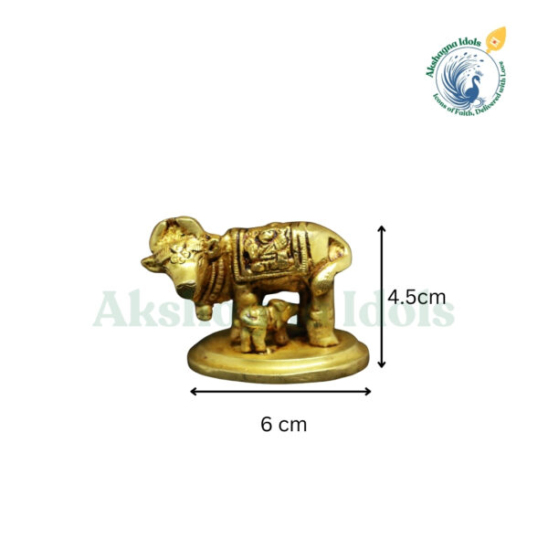 Brass Kamadhenu Cow and Calf Idol – Symbol of Prosperity, Purity, and Divine Blessings - Image 2