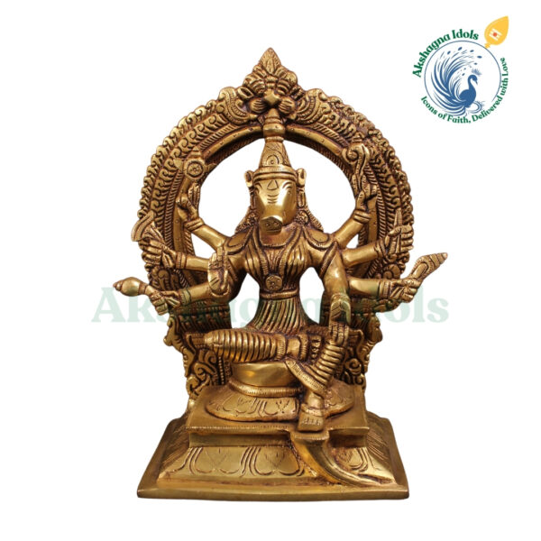 Brass Goddess Varahi Amman Idol | Divine Panchami Devi Murti