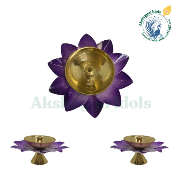 German Silver Lotus Shaped Diya – A Blend of Elegance and Spirituality - Image 2