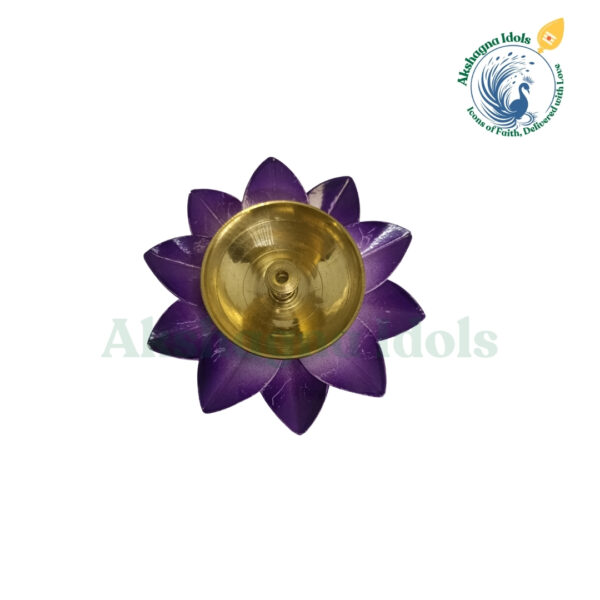 German Silver Lotus Shaped Diya – A Blend of Elegance and Spirituality