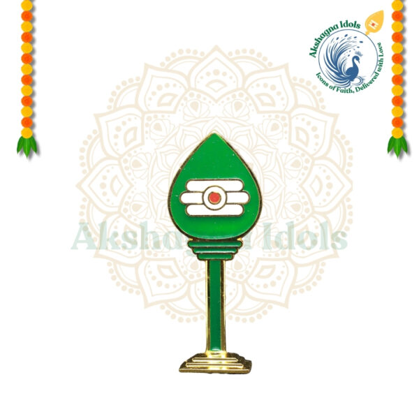 Green Vel with Thiruneeru Symbol – Gold-Plated Spiritual Idol