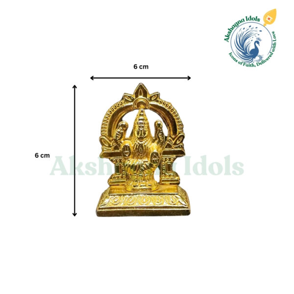 German Silver Goddess Mahalakshmi Golden Idol – 6 cm x 6 cm - Image 3