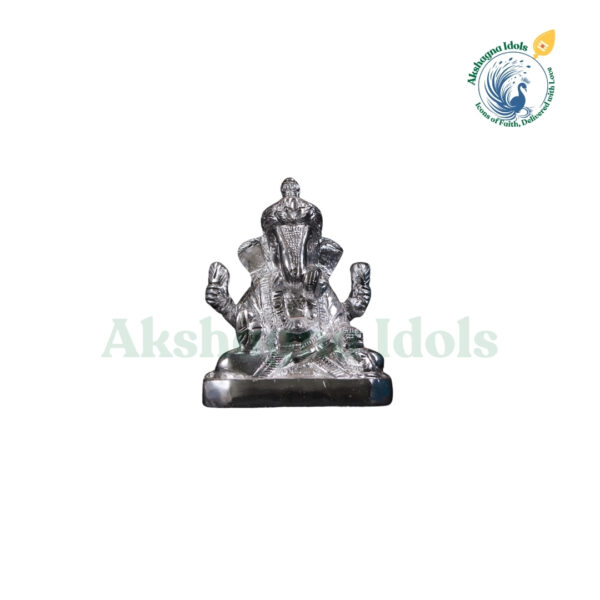 Divine White Metal Lord Ganesha Idol | Handcrafted Ganpati Statue for Wisdom & Prosperity | Perfect for Home, Temple, Office & Gift Decor