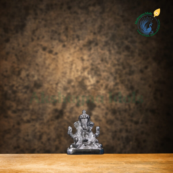 Divine White Metal Lord Ganesha Idol | Handcrafted Ganpati Statue for Wisdom & Prosperity | Perfect for Home, Temple, Office & Gift Decor - Image 2