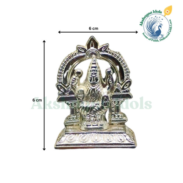 German Silver Goddess Mahalakshmi  Idol – 6 cm x 6 cm - Image 3