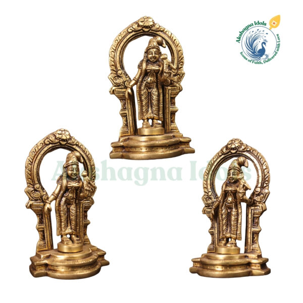 Brass Andal Devi Idol – Spiritual Elegance & Divine Energy | 17.8 cm - Image 2