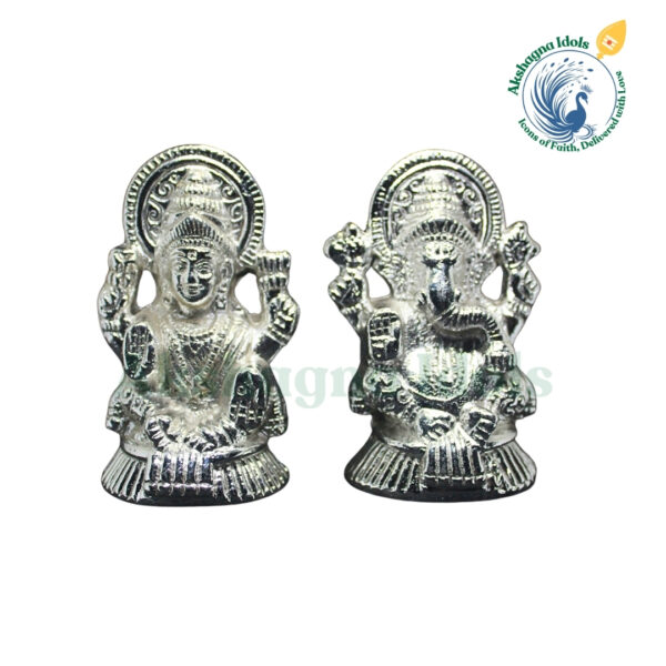 Premium German Silver Lord Ganesha & Goddess Mahalakshmi Idol Set - Perfect for Puja & Gifting