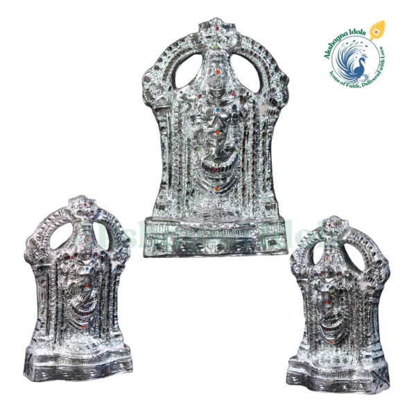 "Divine White Metal Lord Venkateswara Idol | Handcrafted Balaji Tirupati Statue with Intricate Detailing | Perfect for Home, Temple & Gift Decor - Image 2