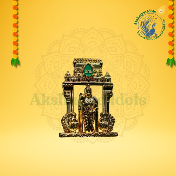 Lord Murugan Temple Frame Idol – Gold-Plated Divine Blessing