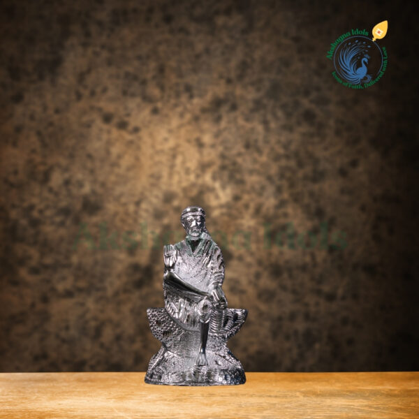 Divine White Metal Shirdi Sai Baba Idol | Handcrafted Sai Baba Statue for Blessings & Positivity | Perfect for Home, Temple & Gift Decor - Image 3