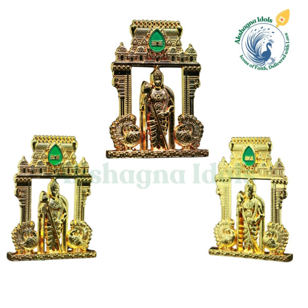 Lord Murugan Temple Frame Idol – Gold-Plated Divine Blessing - Image 2