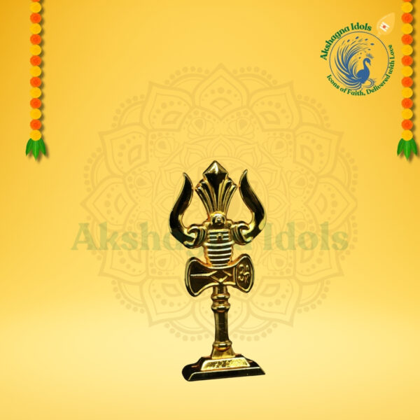 Divine Trishul with Damru Idol – 9 cm