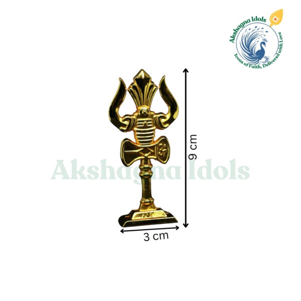 Divine Trishul with Damru Idol – 9 cm - Image 3