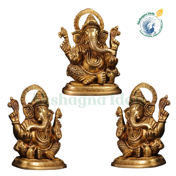 Celestial Ganpati: The Supreme Brass Idol of Luck & Knowledge - Image 2