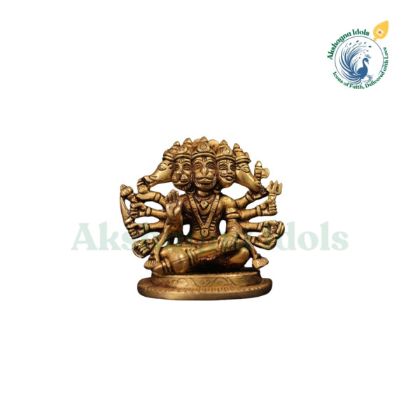 Handcrafted Brass Panchmukhi Hanuman – Radiating Strength & Protection