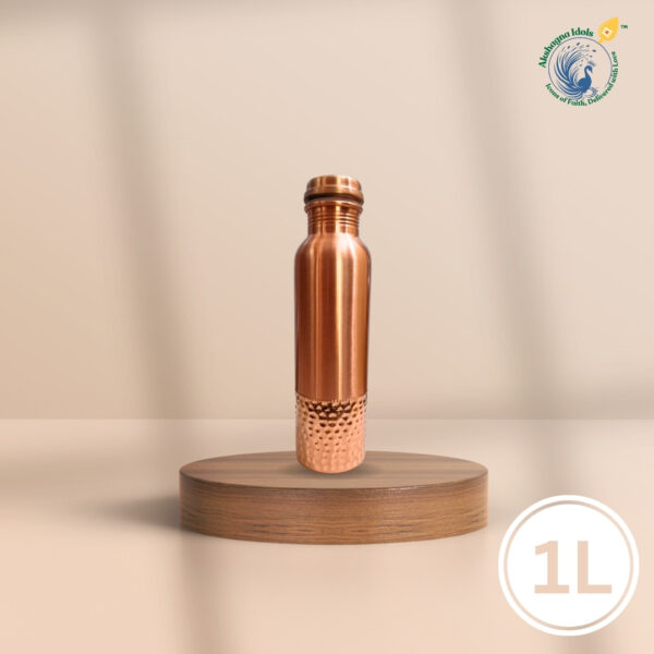 Premium Hammered Copper Water Bottle – 1 Litre | Ayurvedic Health Bottle - Image 3